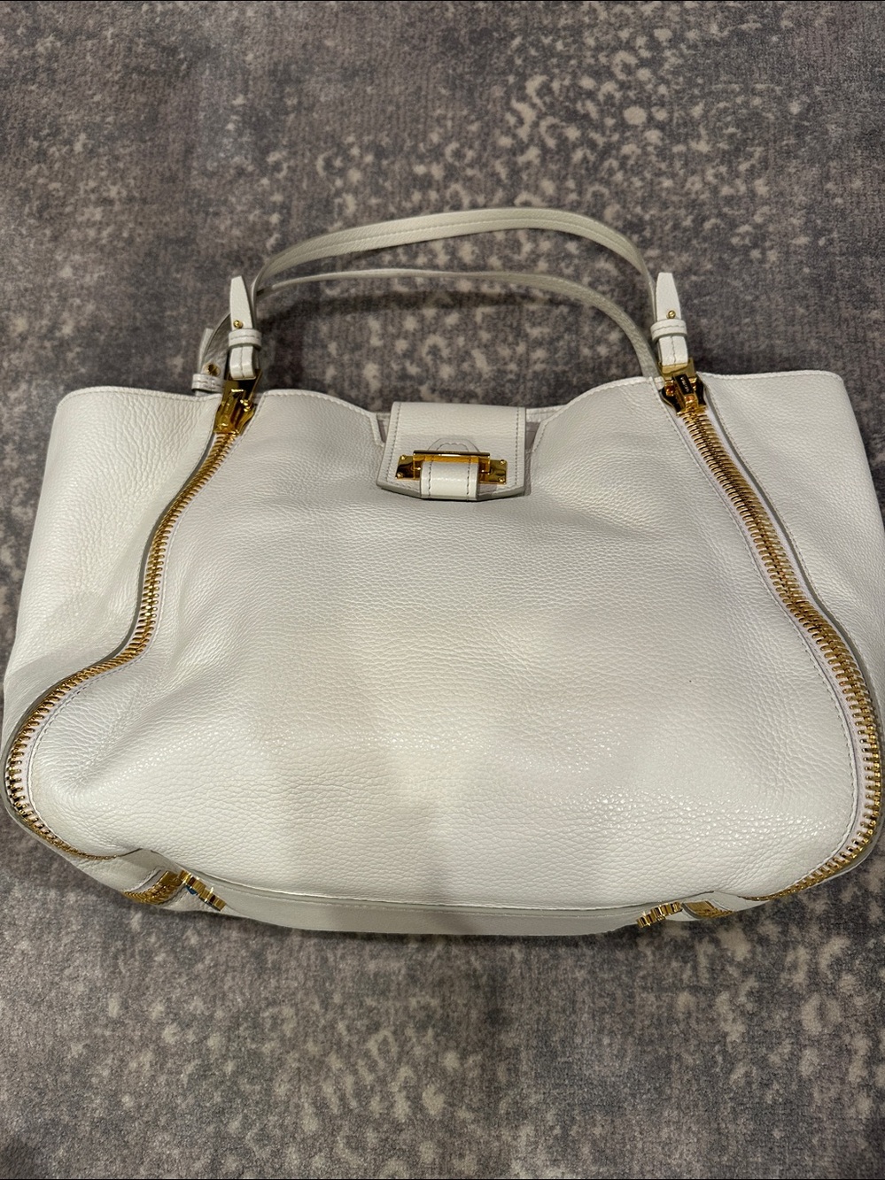 TOM FORD WHITE SEDGEWICK BAG PEBBLE LEATHER - Picture 6 of 13